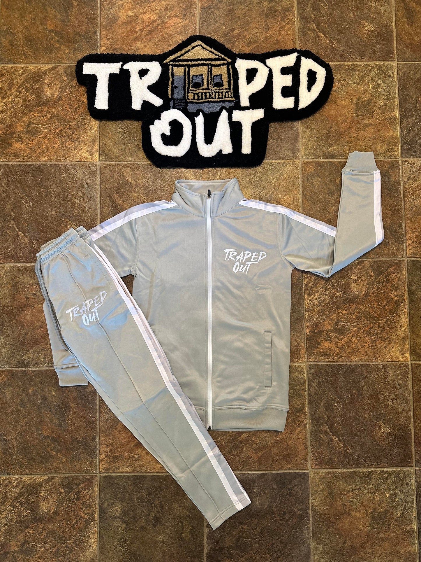 Grey and White Track Jacket