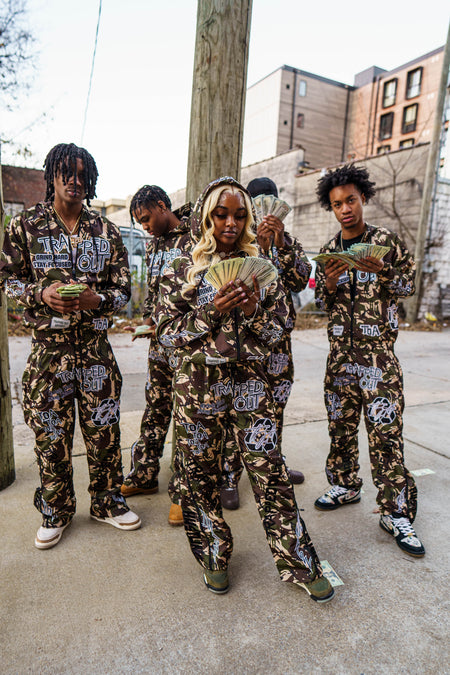Windbreaker Pants Camouflage color full outfit Traped Out Apparel