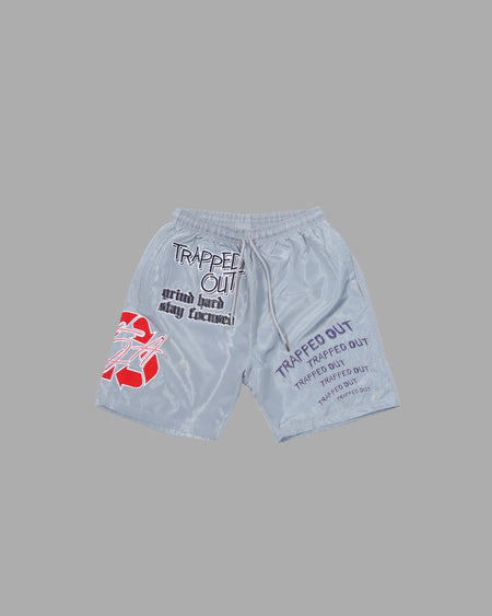 windbreaker shorts - Grey/Red