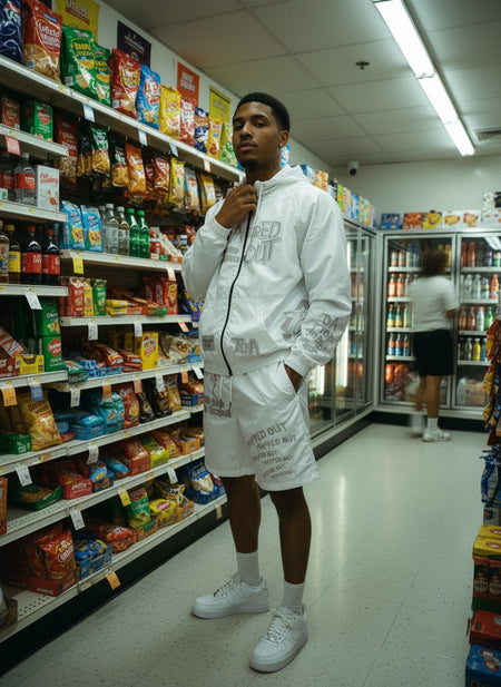Windbreaker Shorts - White full set