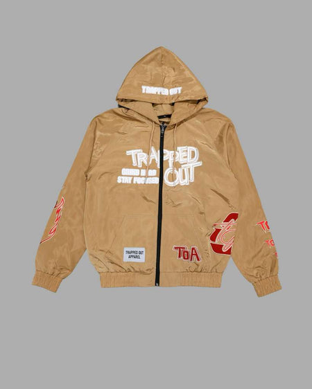 Windbreaker Jackets - Brown/red