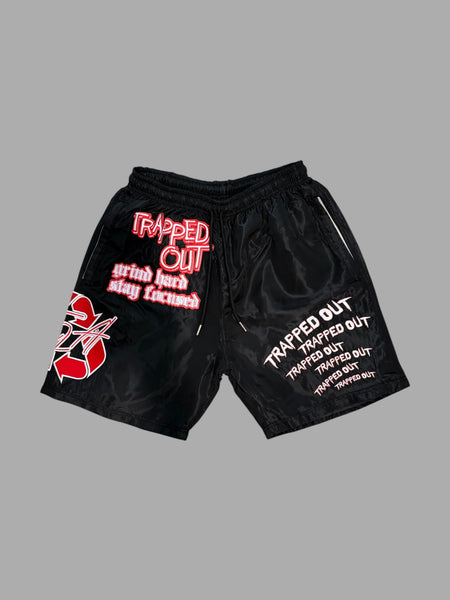 windbreaker shorts - Black/Red/White