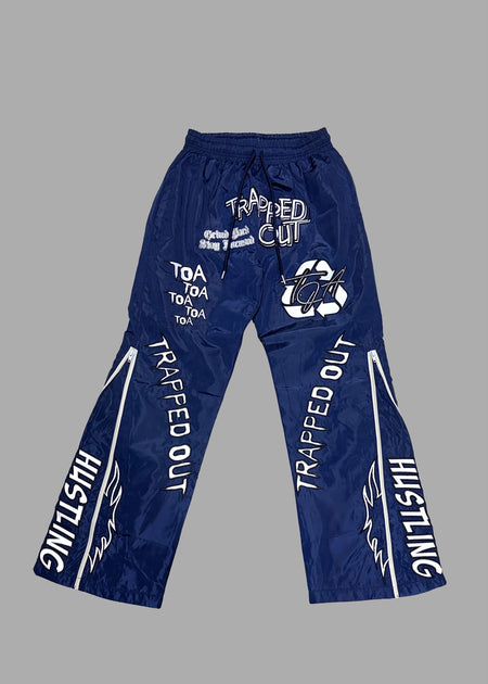 Windbreaker Pants - Royal Blue/White