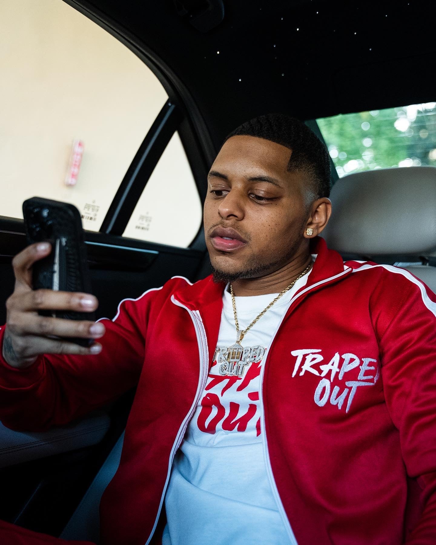 Red and White Track Jacket