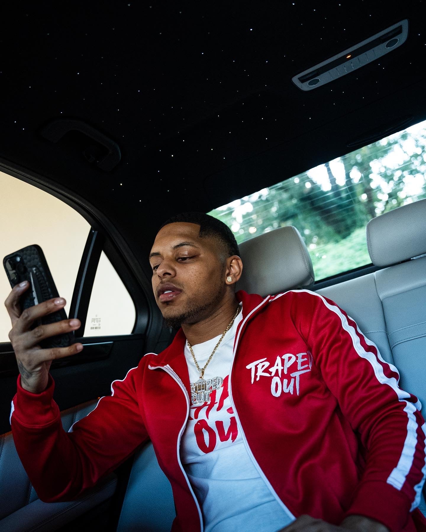 Red and White Track Jacket