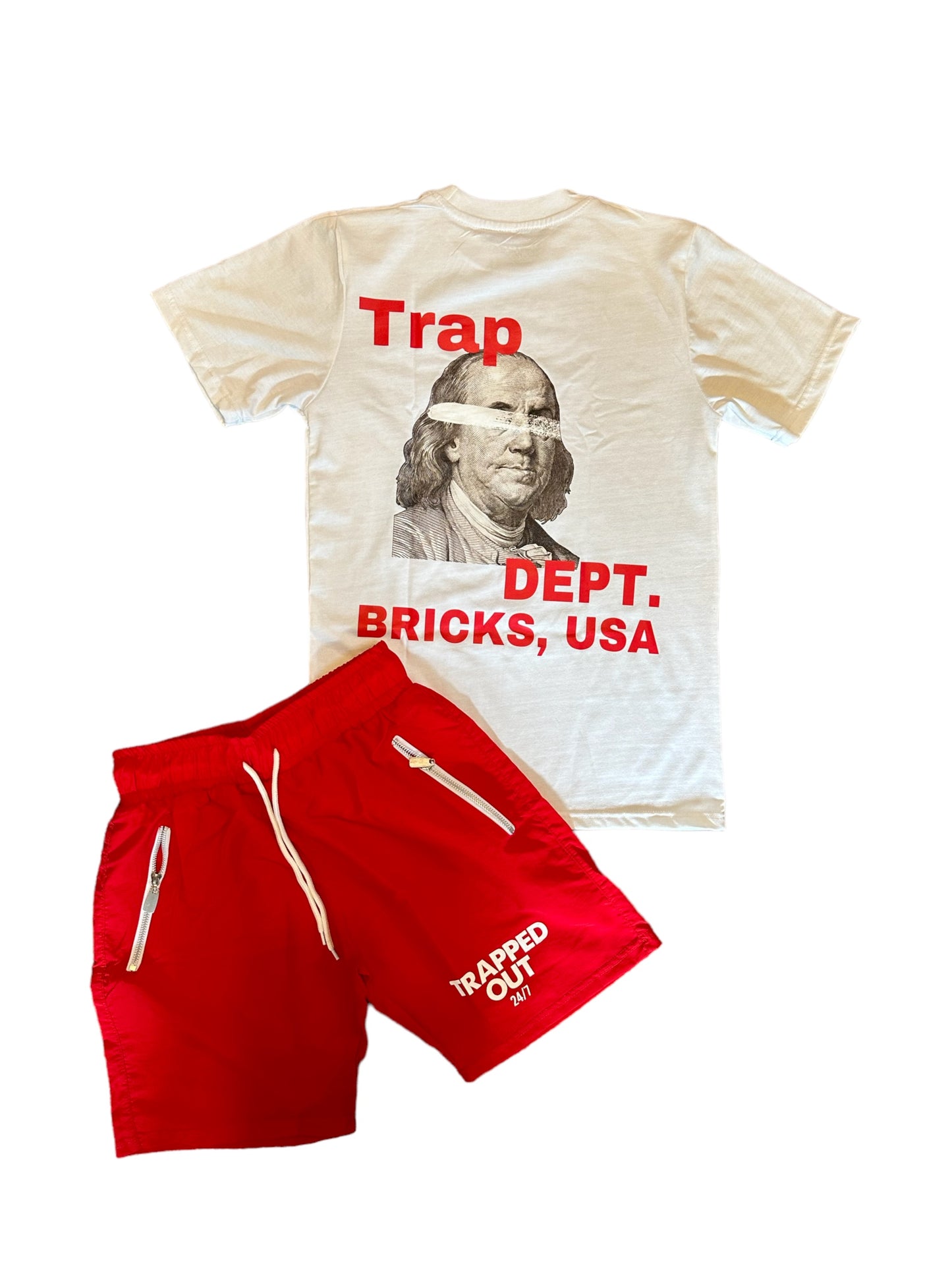 Red & White 24/7 Shorts