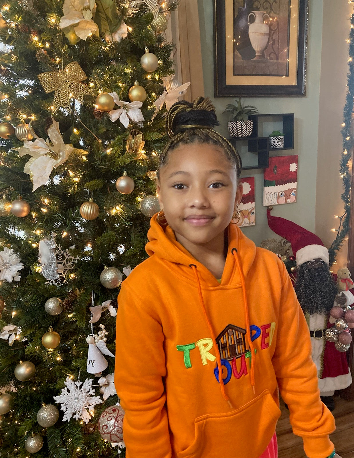 Kids Orange Traped Out Hoodie