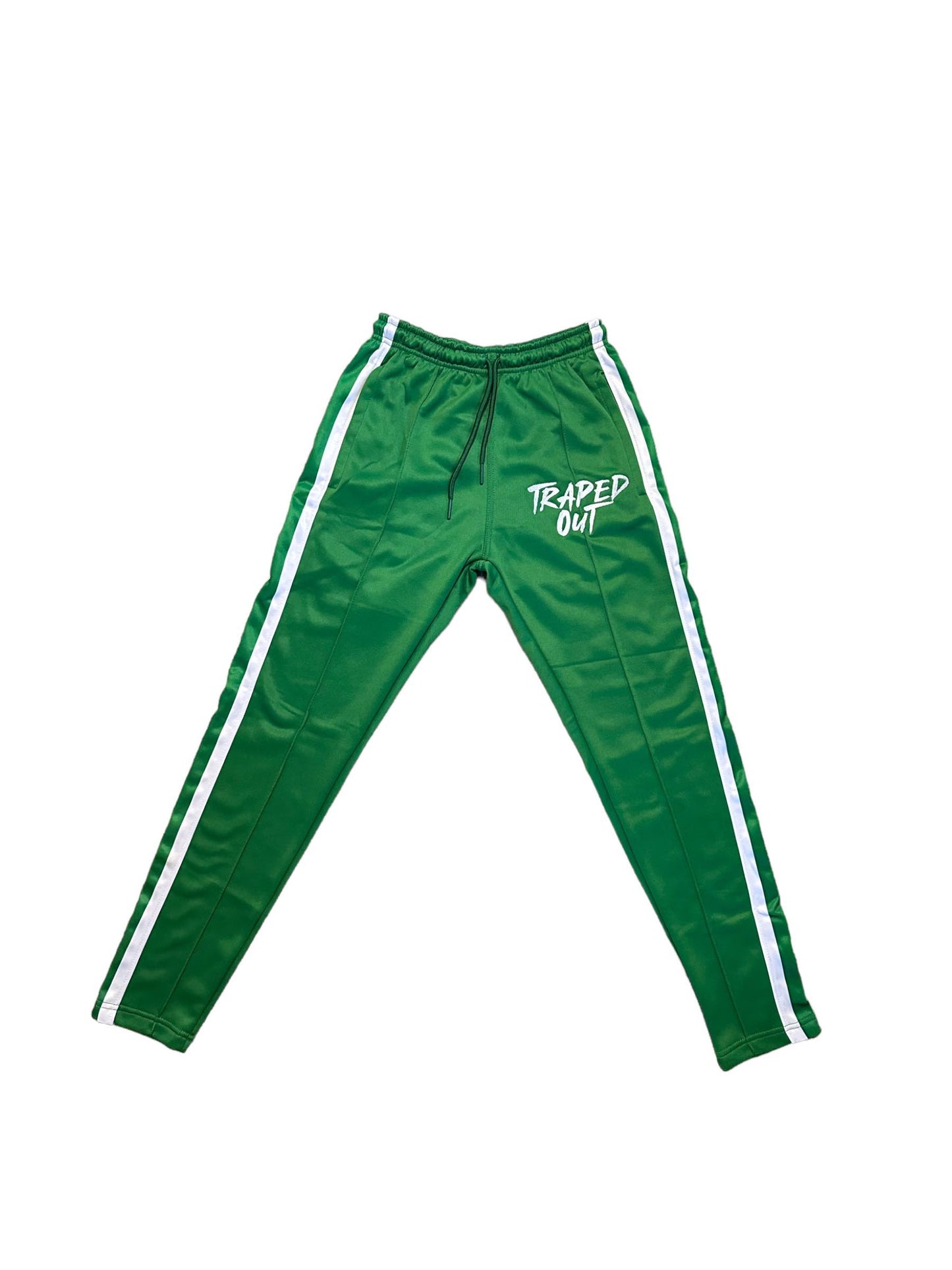 Green and White Track Pants