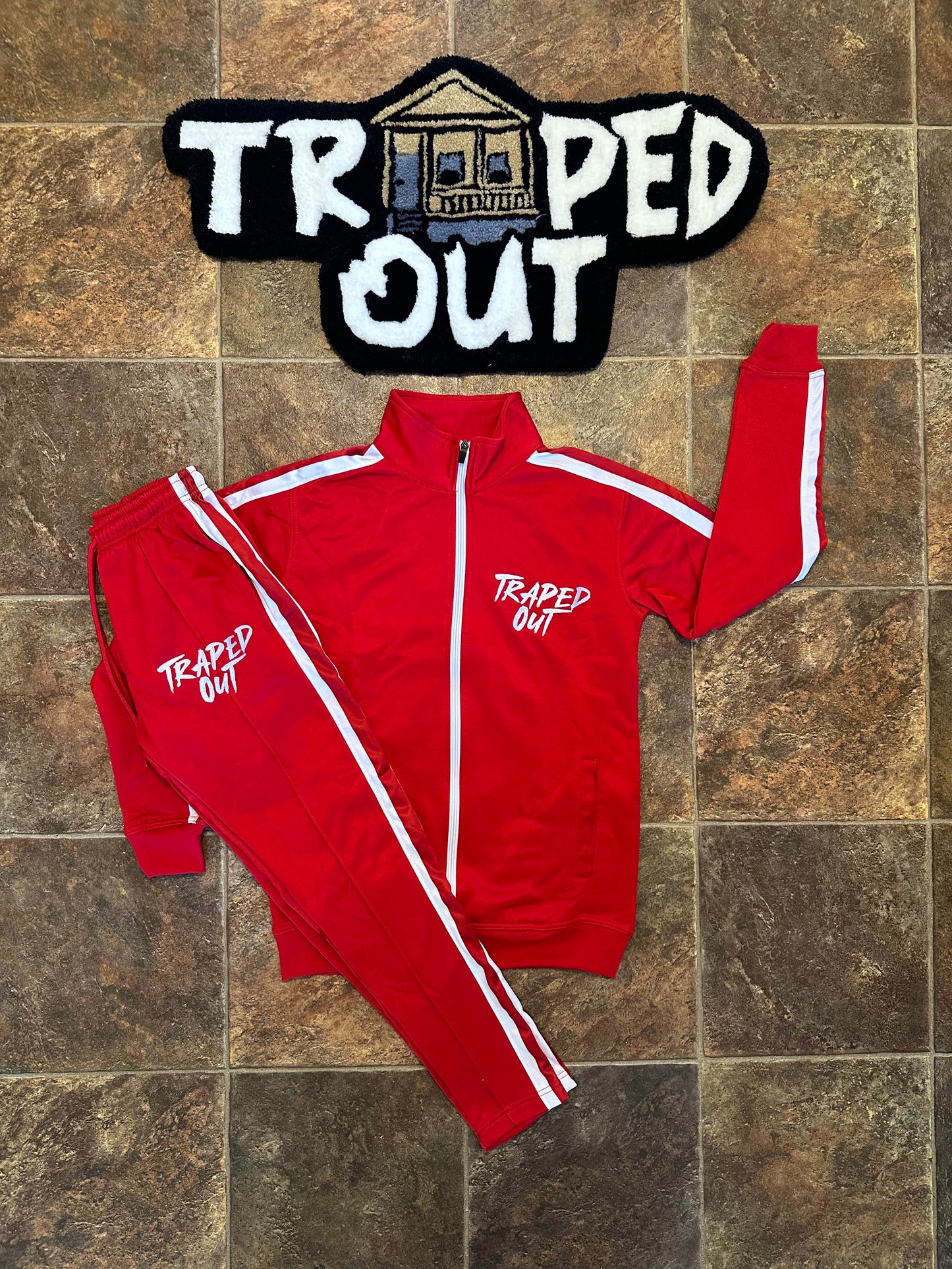 Red and White Track Jacket