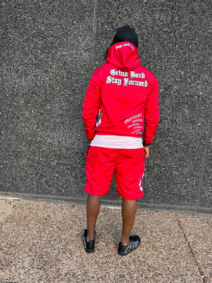 Windbreaker Shorts - Red