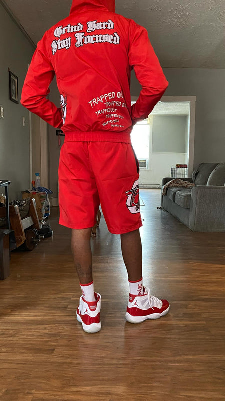 Windbreaker Shorts - Red