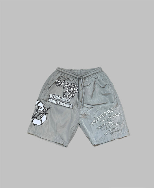 Grey Windbreaker Shorts