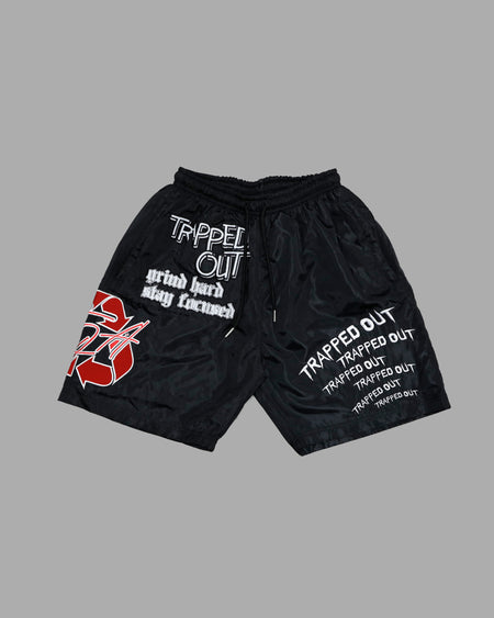 Windbreaker Shorts - Red/Black