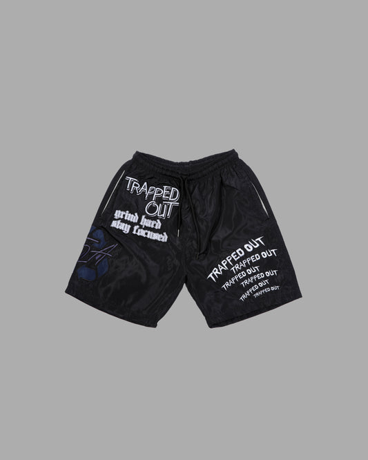 windbreaker shorts - Black/Blue