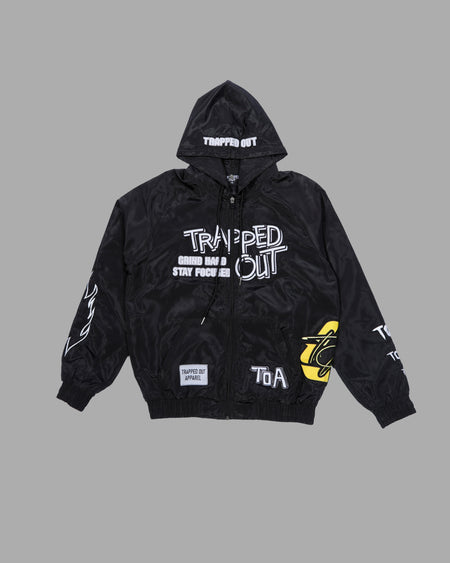 Windbreaker Jackets - Black/Yellow