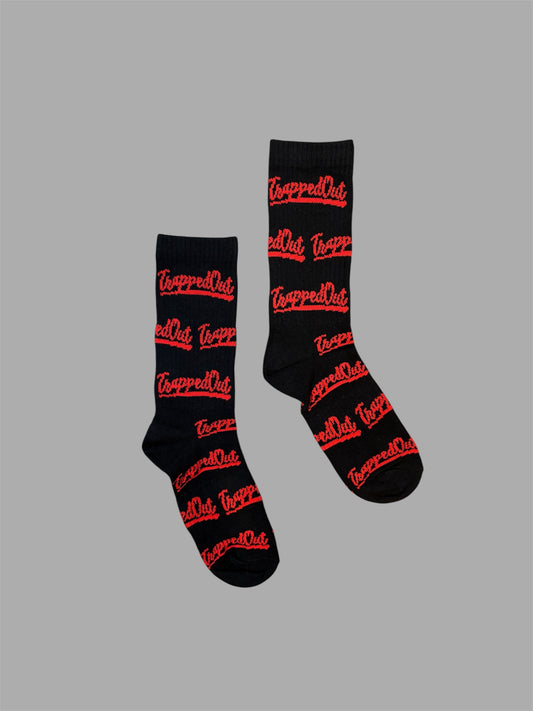 Black/Red Trap Socks