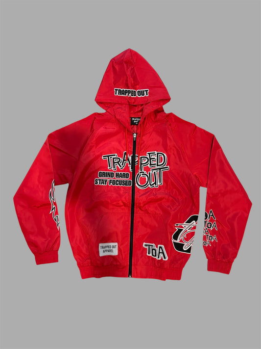 Windbreaker Jackets - Red/Black
