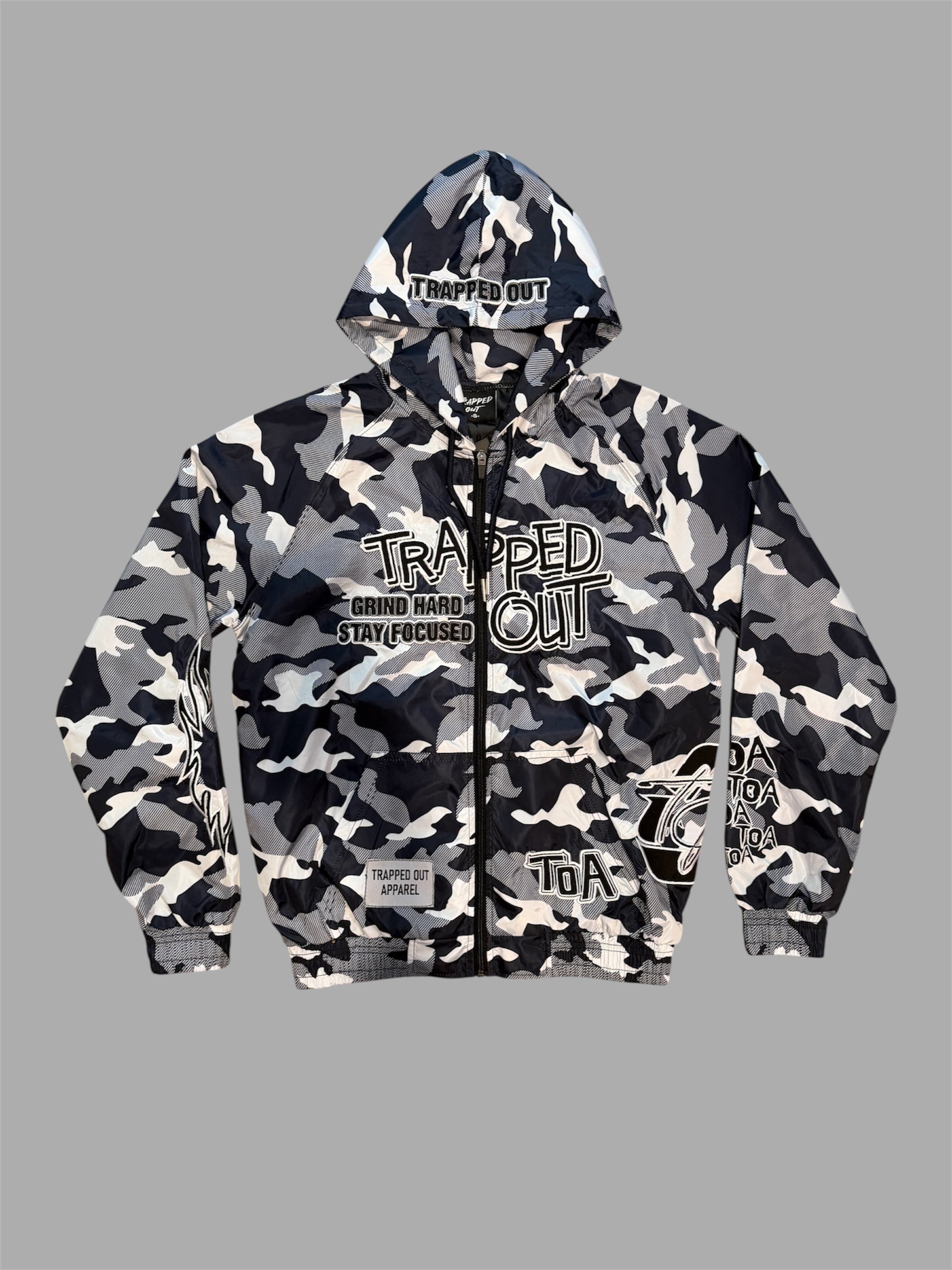 Windbreaker Jackets - Black Camo