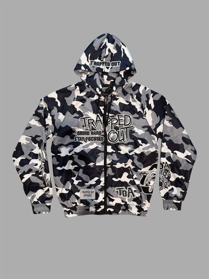 Windbreaker Jackets - Black Camo
