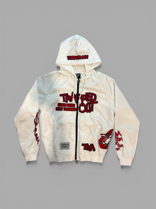 Windbreaker Jackets - White/Red