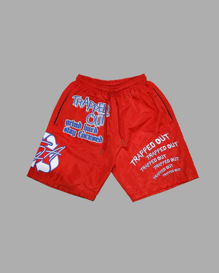 Windbreaker Shorts - Red/Blue