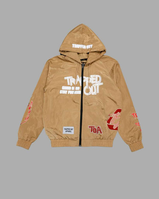 Windbreaker Jackets - Brown/red