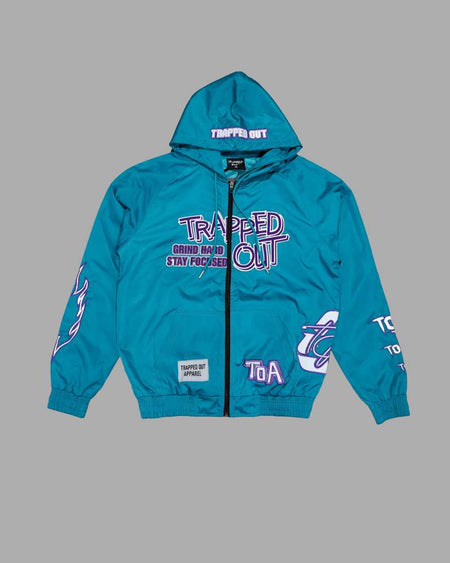 Windbreaker Jackets - Teal/Purple