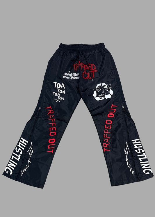 Windbreaker Pants - Red/Black