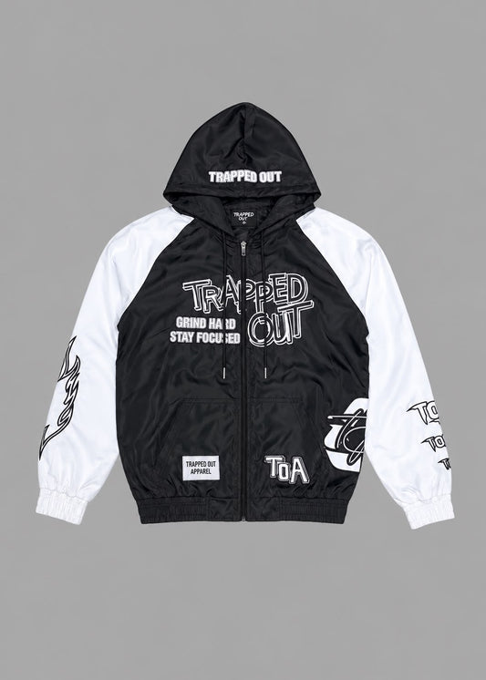 Windbreaker Jacket - Black & White