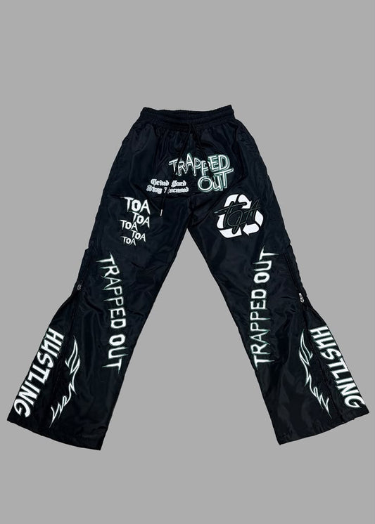 Windbreaker Pants - Black/White