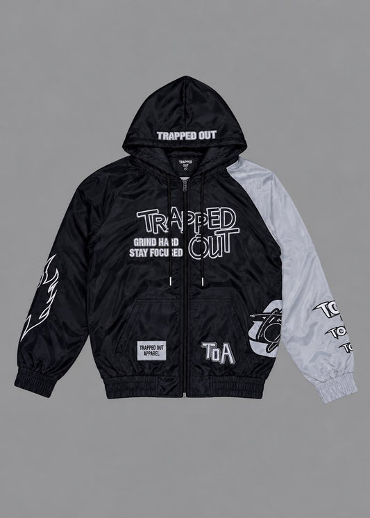 Windbreaker Jacket - Black & White