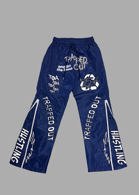 Windbreaker Pants - Royal Blue/White