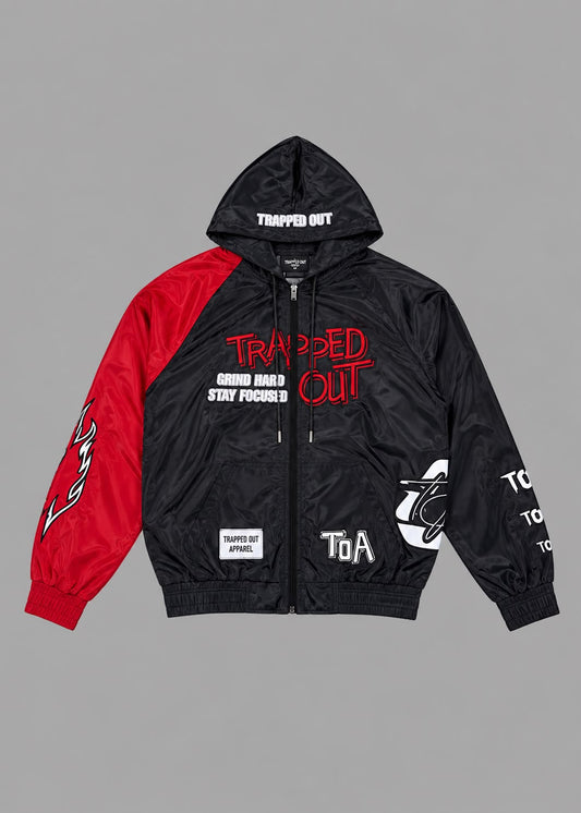Windbreaker Jackets - Red/Black