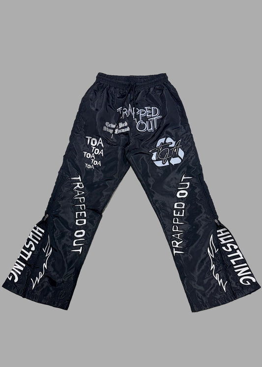 Windbreaker Pants - Black & Grey