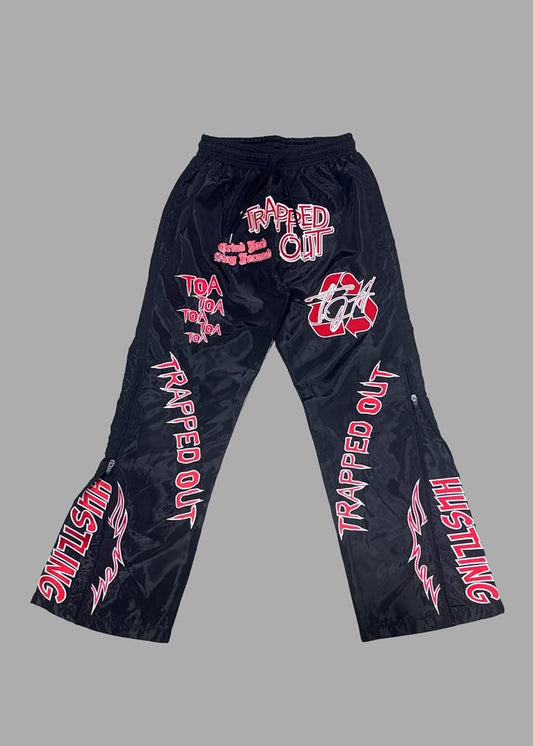 Windbreaker Pants - Black/Red