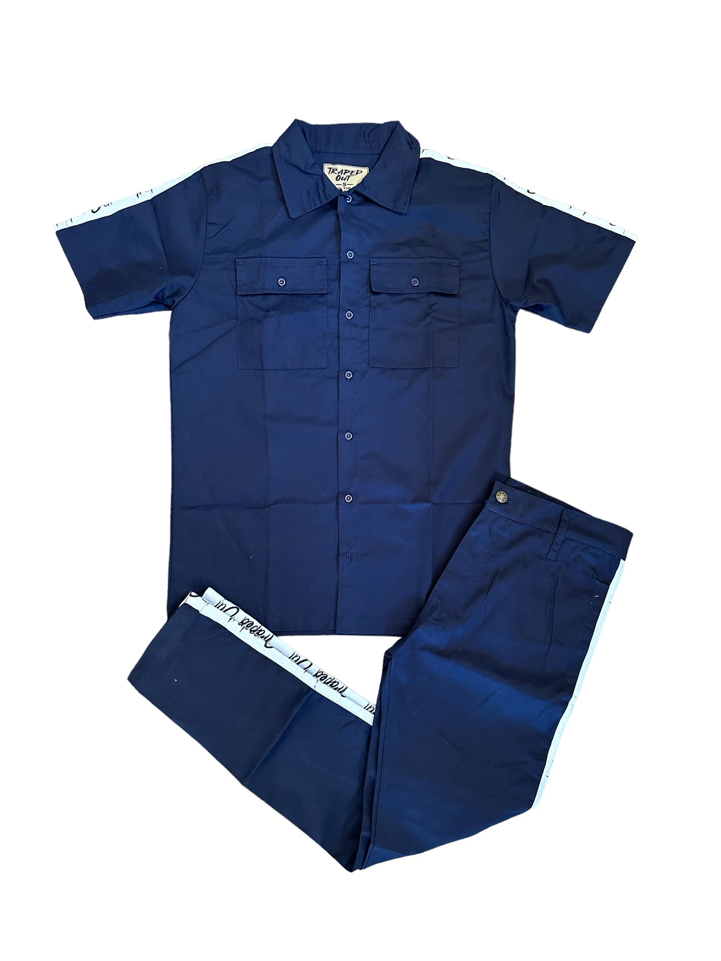 Navy Blue Trapped Out Dickie Shirt