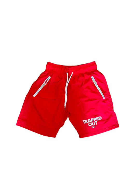 Red & White 24/7 Shorts