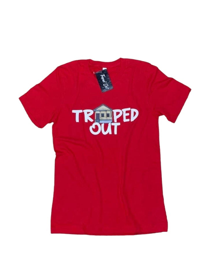 Red & White Trapped Out Tee