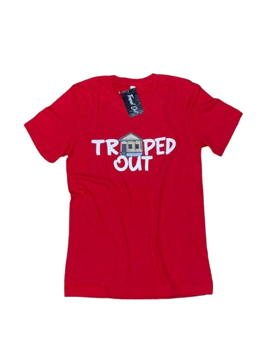 Red & White Trapped Out Tee