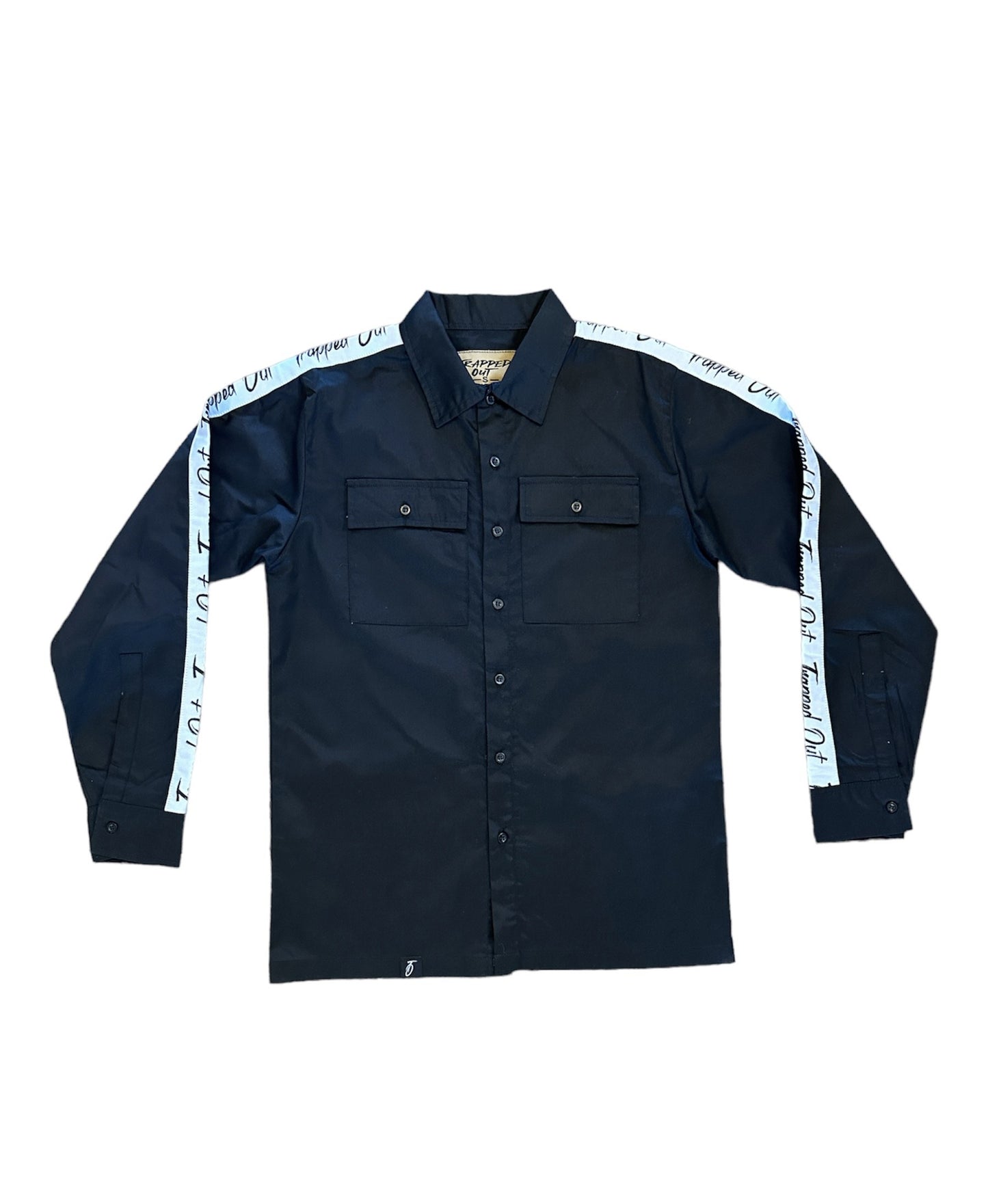 Black Long Sleeve Trapped Out Dickie Shirt