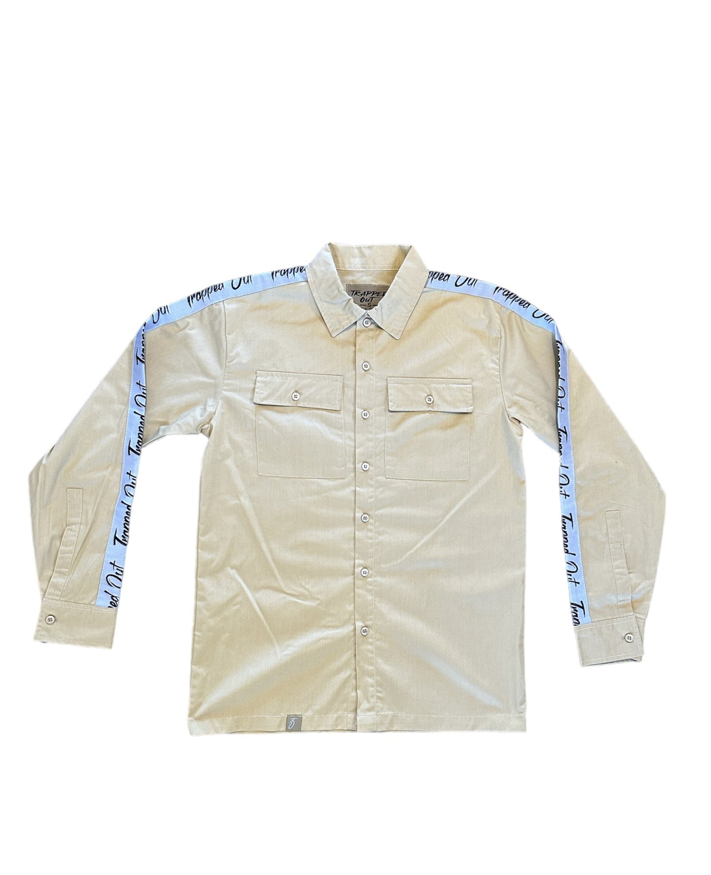 Khaki Long Sleeve Trapped Out Dickie Shirt