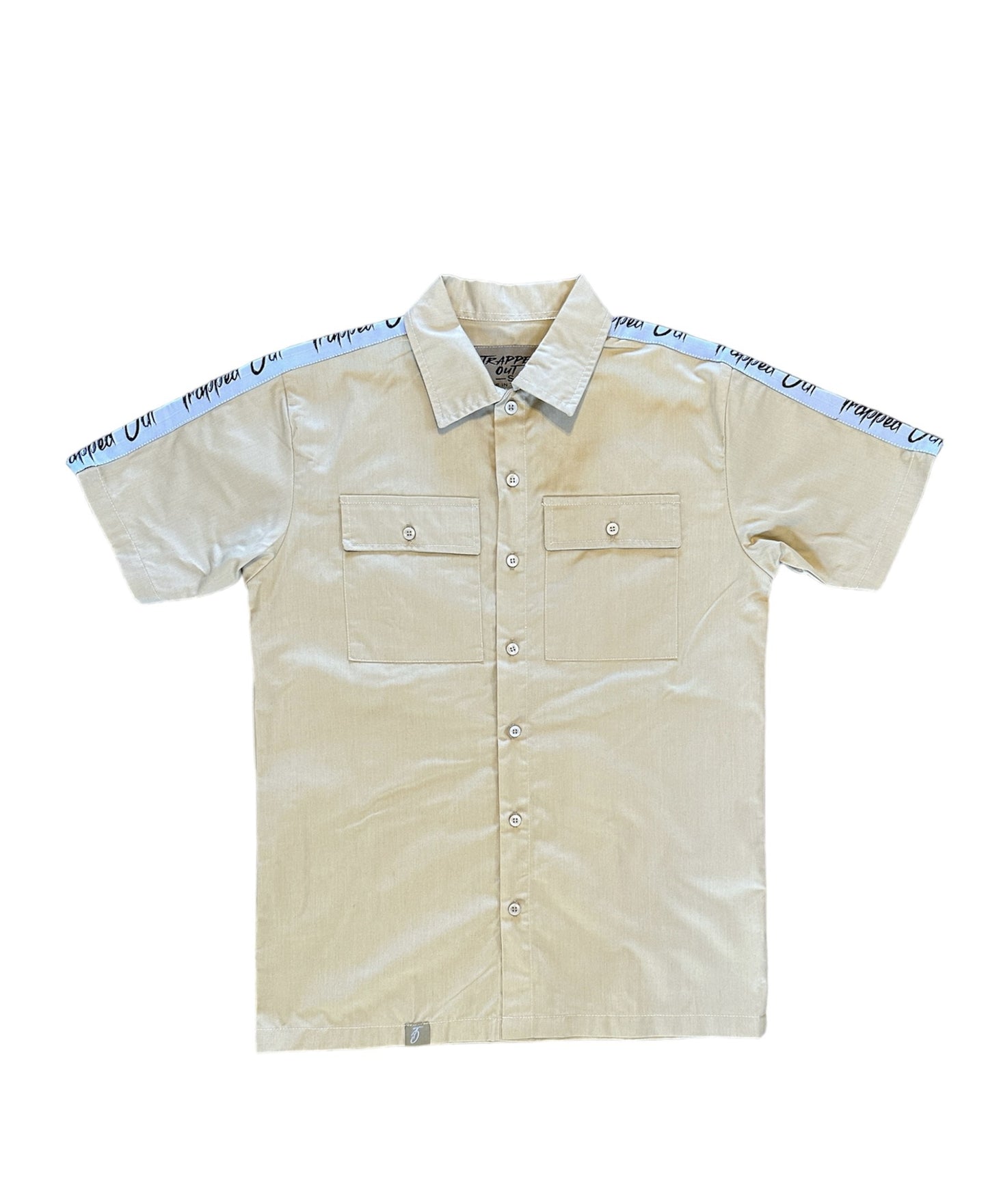 Khaki Short Sleeve Trapped Out Dickie Shirt