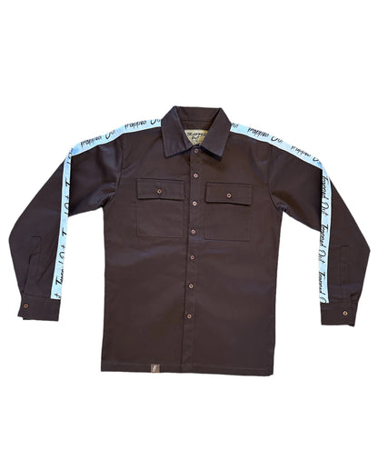 Dark Brown Long Sleeve Dickie Trapped Out Shirt