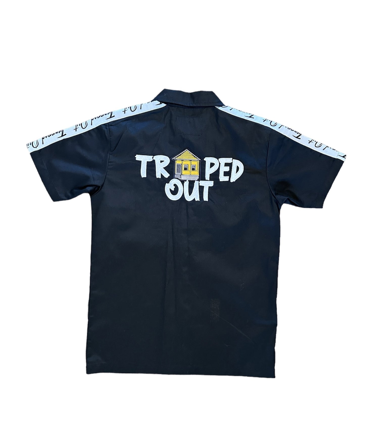 Black Short Sleeve Trapped Out Dickie Shirt