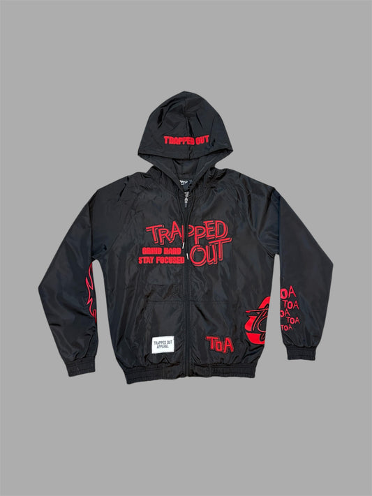 Windbreaker Jackets - Black/Red