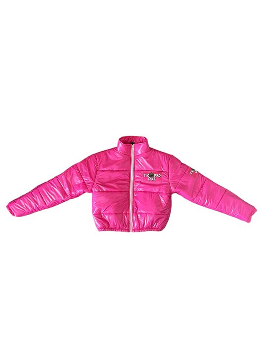 Women Pink Bubble Jacket